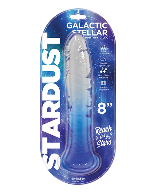 Stardust Galactic Stellar 8" Crystal Blue Jelly Dildo - featured product image.