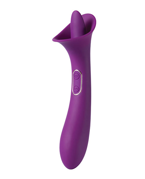 阿黛爾雙重刺激舌頭振動器 - 紫色 - featured product image.