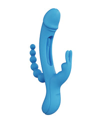 Trilux Purple Rabbit Vibrator with Anal Beads centered on a white background - featured product image.