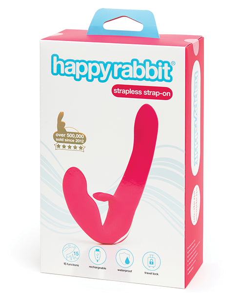Happy Rabbit Pink Strapless Strap-On Vibe Product Image.