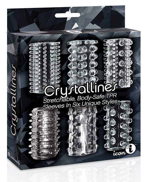 Paquete de 6 fundas para pene Crystalline TPR de 9 - Variedad sensacional 🌟 Product Image.
