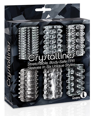 9's Crystalline TPR Cock Sleeve 6 Pack - Sensational Variety 🌟