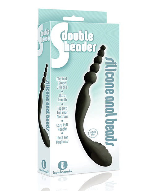 9's S Double Header Silicone Anal Beads: Double the Pleasure, Premium Quality, Warranty Included Product Image.