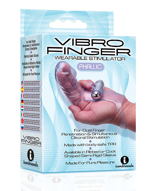 9's Vibrofinger Phallic Finger Massager - Purple - featured product image.