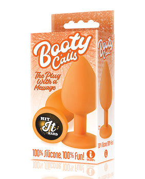 Vibrant Orange Silicone Butt Plug - 9's Booty Talk Hit It Hard - Featured Product Image