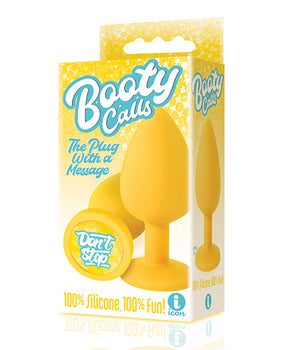 Vibrant Yellow "Don't Stop" Butt Plug by 9's Booty Talk - Featured Product Image