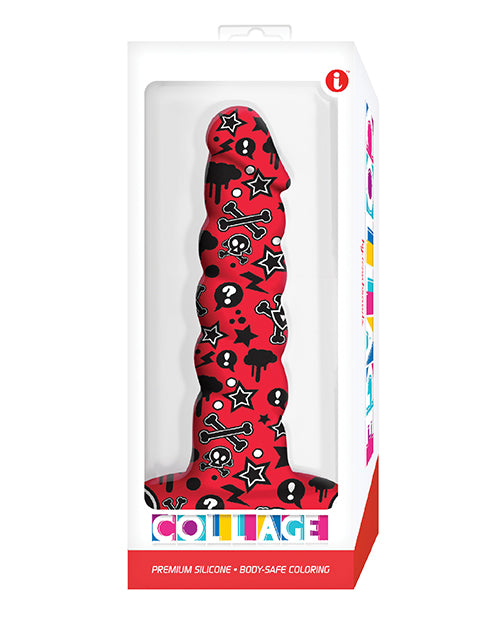 Icon Brands Collage Goth Girl Twisted Silicone Dildo - featured product image.