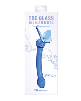 Consolador Glass Menagerie Butterfly Glass G Spot - Azul oscuro - Featured Product Image