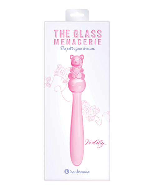 Glass Menagerie Teddy Glass Dildo - Pink - featured product image.