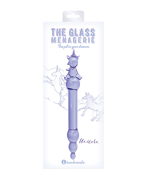 Consolador de cristal Unicornio Glass Menagerie - Púrpura Product Image.