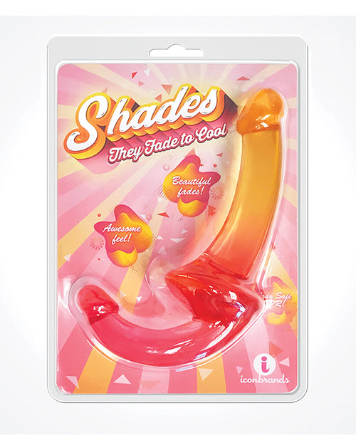 Shades Jelly Pink/Yellow Strapless Strap On - Juguete de placer degradado de 9.5" - featured product image.