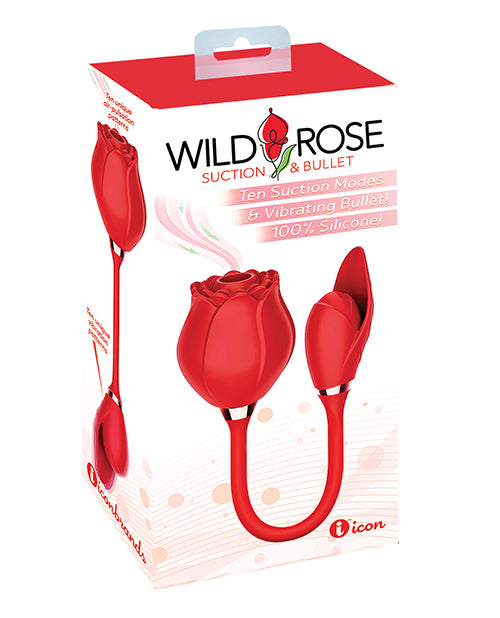 Vibrador Wild Rose &amp; Bullet - Rojo: El dúo de placer definitivo - featured product image.