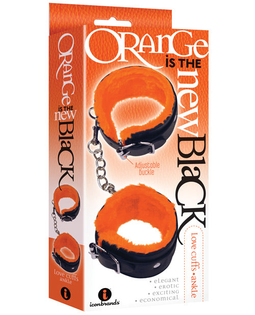 Icon Brands Faux-Fur Lined Orange Ankle Love Cuffs - featured product image.
