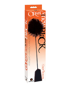9's Orange is the New Black Dual-Ended Riding Crop & Tickler: Sensory Bliss - Featured Product Image