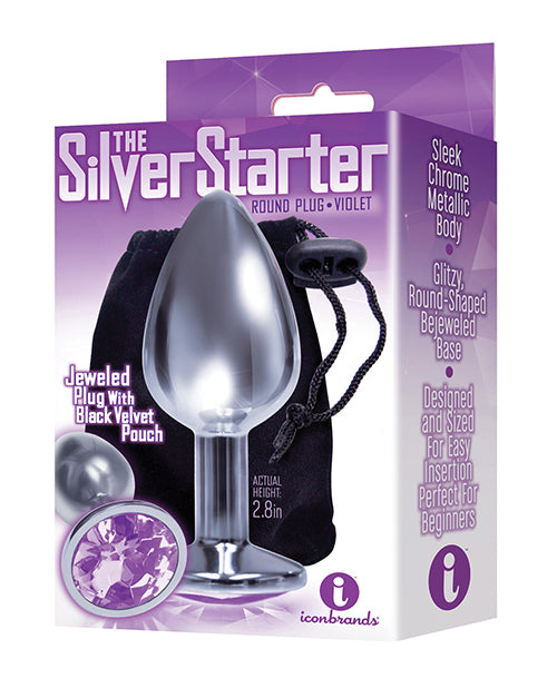 The 9's Silver Bejeweled Anal Plug Product Image.