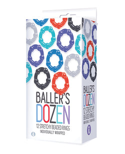 Juego de anillos para el pene con cuentas de 9's Baller's Dozen - Juego de 12 piezas 🌈