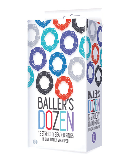 9's Baller's Dozen Beaded Cockring Set - 12pc Set 🌈 Product Image.