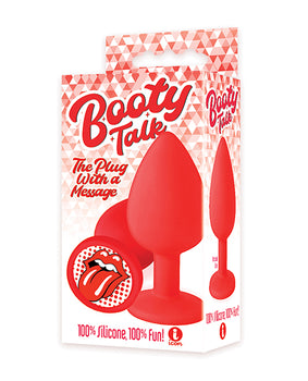 Plug de lengua Booty Calls de 9 - Rojo: Plug anal con mensaje atrevido 🍑 - Featured Product Image
