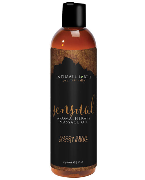 Intimate Earth Sensual Massage Oil - Cocoa Bean & Goji Berry (240 ml) - featured product image.