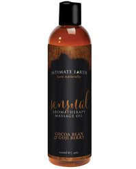 Intimate Earth Cocoa Bean & Goji Berry Massage Oil - Luxurious Sensual Pampering centered on a white background - featured product image.