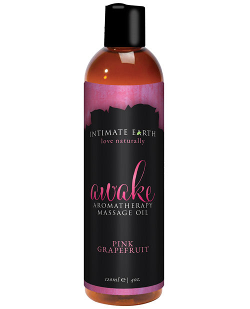 Intimate Earth Awake Massage Oil - Pink Grapefruit (120 ml) - featured product image.