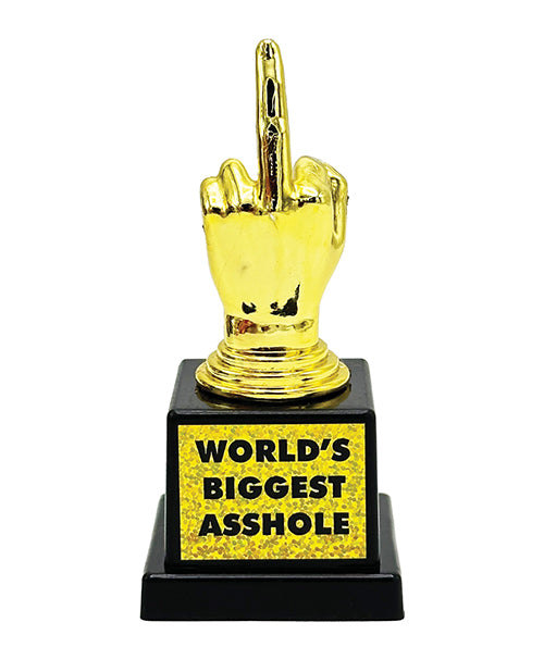 Middle Finger Trophy: World's Biggest Asshole Trophy - featured product image.