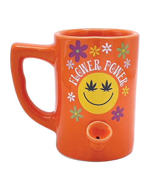 Island Dogs Flower Power 10 oz Coffee Mug: A Retro Delight for Coffee Lovers Product Image.