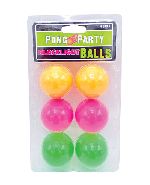 Island Dogs Black Light Pong Balls - Assorted Colours (Pack of 6) Product Image.