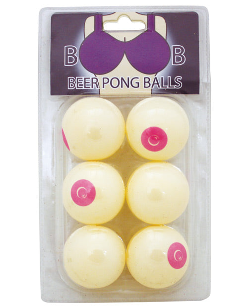 Pelotas de Beer Pong Boob - Paquete de 6: un toque divertido en la noche de juegos Product Image.