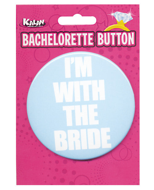 Botón de 3 pulgadas "Estoy con la novia" Product Image.