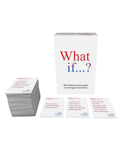 "What If? Hilarious Party Game of Outrageous Scenarios" Product Image.