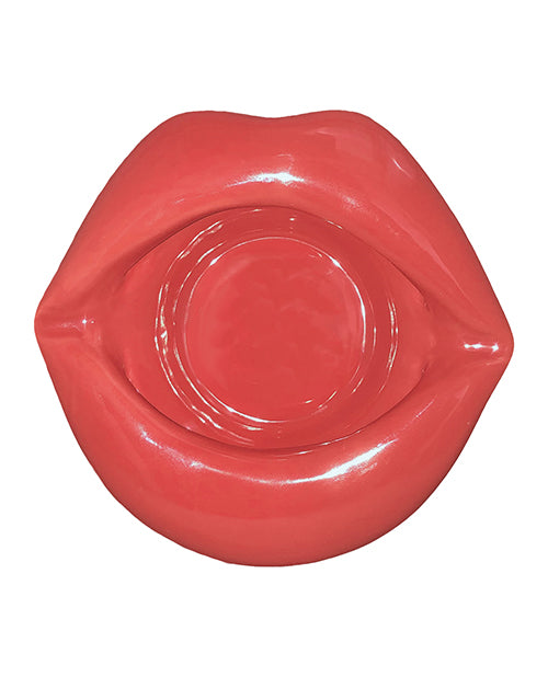 Cenicero de porcelana de labios rojos Product Image.