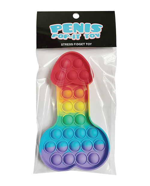 Juguete antiestrés Rainbow Penis Pop It Product Image.