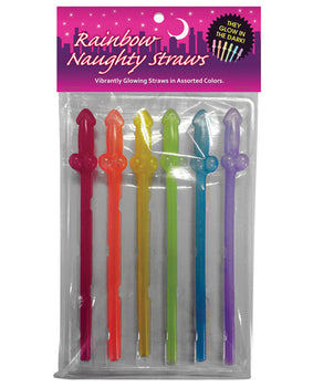 Glowing Rainbow Straws: Pack of 6 - Featured Product Image