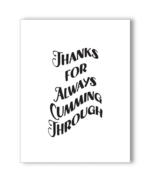 Thanks For Cumming Naughty Appreciation Greeting Card - featured product image.