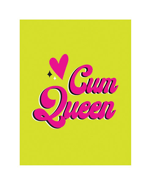 Bold Lime Green "Cum Queen" Empowerment Greeting Card - featured product image.