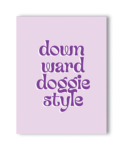 Cheeky Downward Doggie Naughty Greeting Card Product Image.