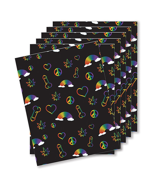 Rainbow Penis Naughty Greeting Cards - Pack of 6 Product Image.