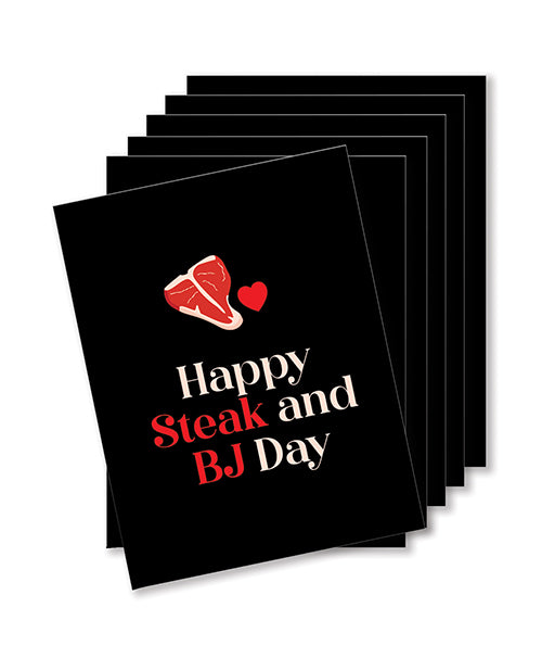 Naughty Kards Humorous Steak And BJ Day Cards - Pack Of 6 - featured product image.