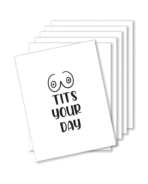 ¡Tetas tu día! Tarjetas de felicitación descaradas - Paquete de 6 Product Image.