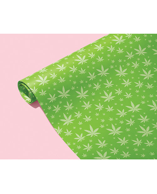 KushWrap Green Pot Leaf Wrapping Paper - 3 Sheets - featured product image.
