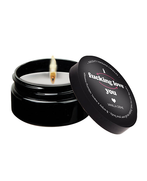 Mini vela de masaje Kama Sutra - 2 oz: Aceite de masaje sensual en crema de vainilla ðŸ'• Product Image.