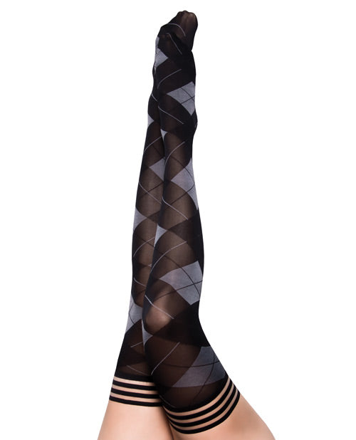 Shop for the Kix'ies Kimmie Argyle Thigh High Tights at My Ruby Lips