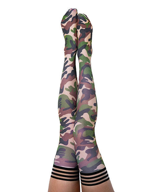 Shop for the Kix'ies Alex Camo Thigh Highs at My Ruby Lips