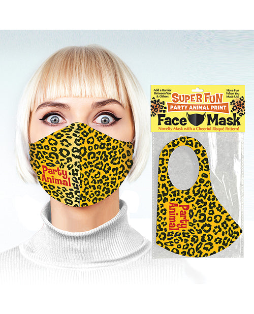 Alegre fiesta arriesgada con estampado animal Mascarilla Product Image.