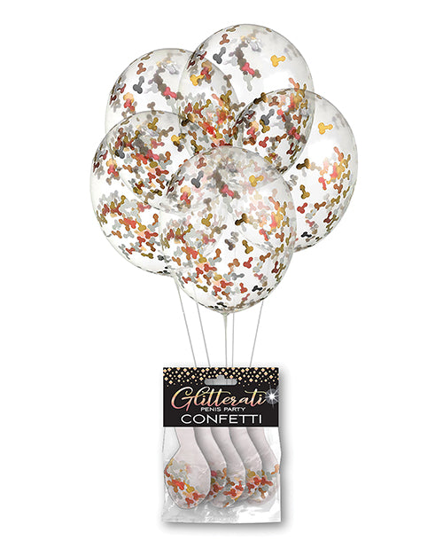 Glitterati Penis Confetti Balloons - Pack of 5 - featured product image.