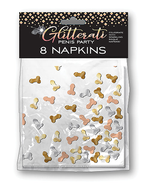 Glitterati Penis Party Napkins - Pack of 8 - featured product image.