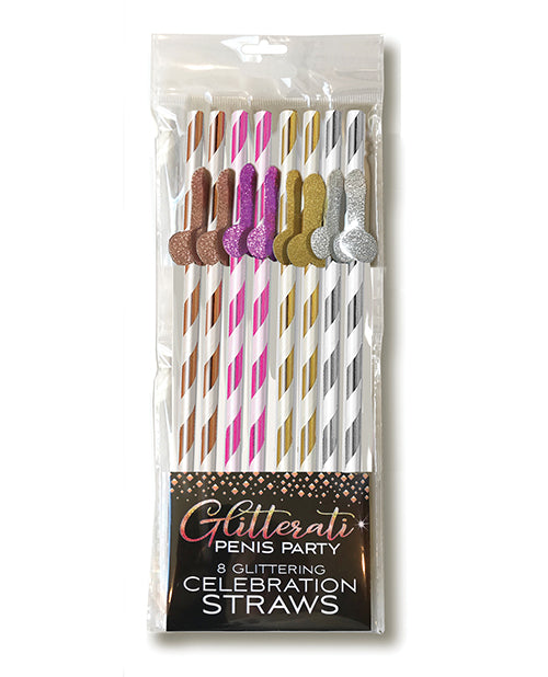 Glitterati Glam Penis Straws - Pack of 8 - featured product image.