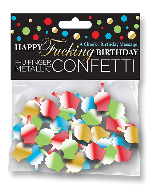 Confeti de dedo FU - Confeti de fiesta metálico de 3 oz - featured product image.