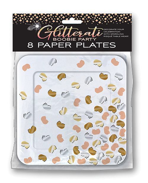 Glitterati Boobie Party Plates - Pack of 8 - featured product image.